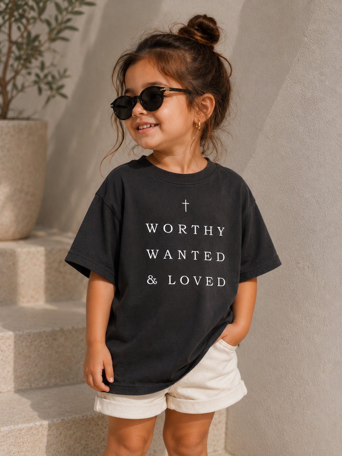 Worthy Wanted Loved Kids Tee
